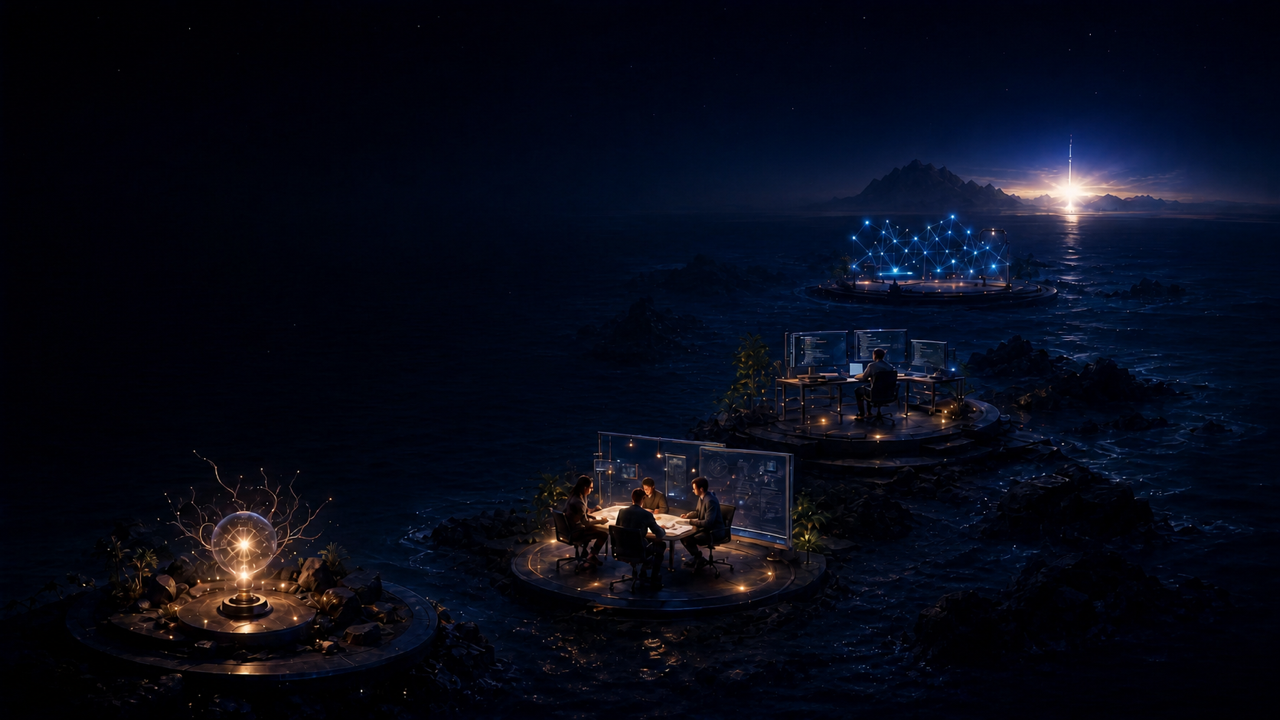 A continuous aurora path connecting Airglow’s product design, engineering, and AI studio